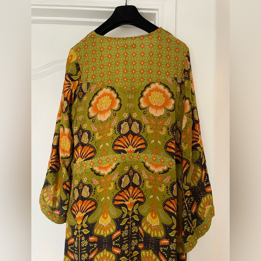 NINE LIVES BAZAAR EMPIRE DRESS COYOTE boho floral print Maxi Dress NWT XXL - Picture 14 of 15